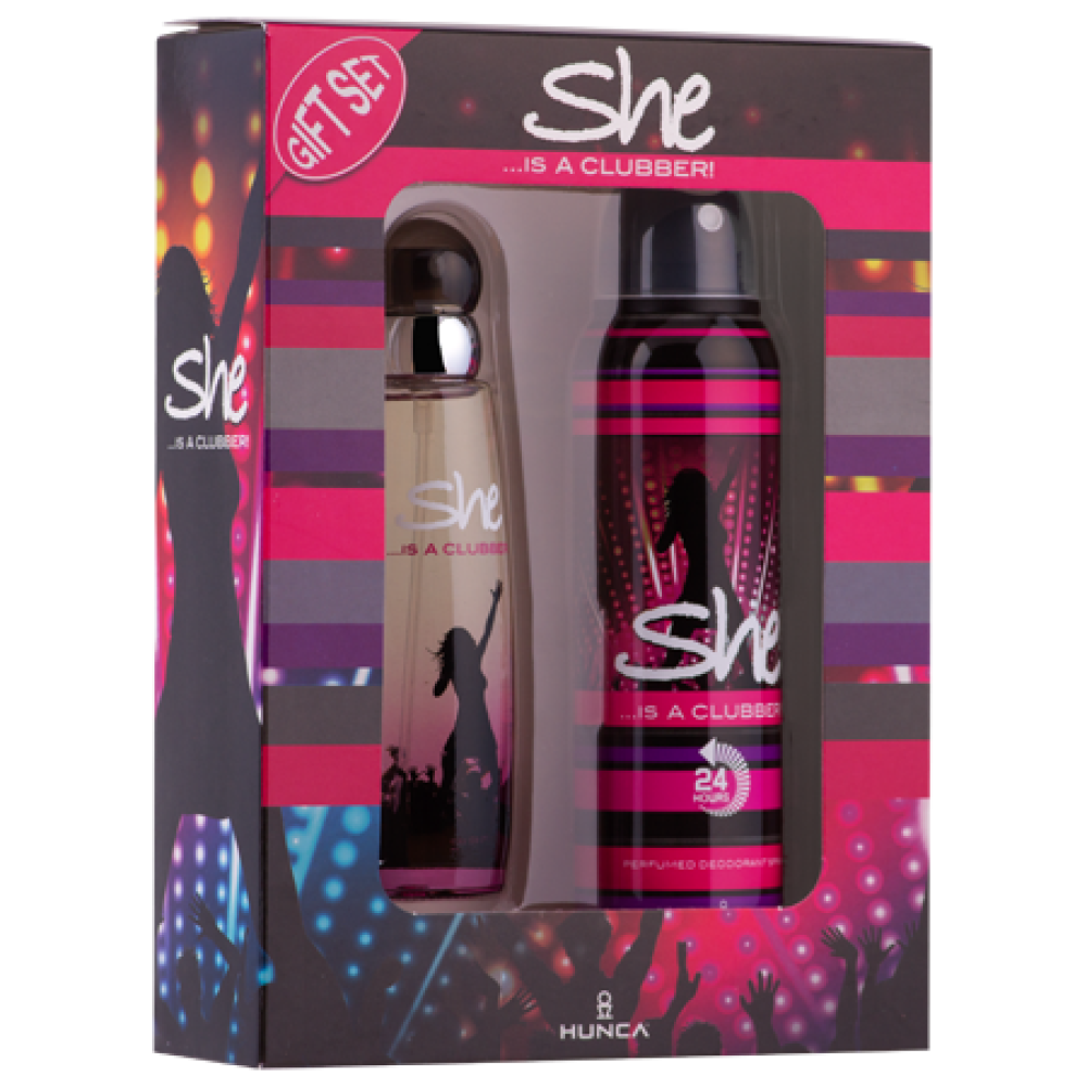 SHE CLUBBER 50ML EDT + 150ML DEO SET